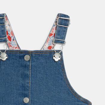 فستان بحمالات من الدنيم باللون الأزرق للفتيات